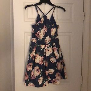 Floral halter skater dress